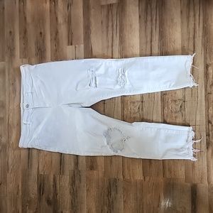 American Eagle Ne(x)t Level Stretch Hi-Rise White Jegging Distressed - S…